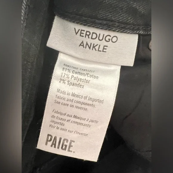PAIGE Black Verdugo Ankle Jeans size 28 - Picture 6 of 7